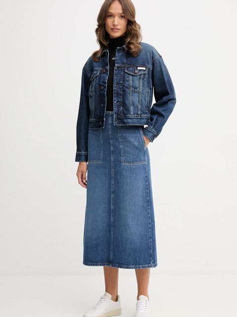 Calvin Klein Jeans kurtka jeansowa bawełniana kolor niebieski przejściowa LV047D838G - zdjęcie produktu nr 2