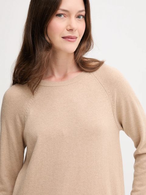 United Colors of Benetton sweter z domieszką wełny damski kolor beżowy 1035D1P17