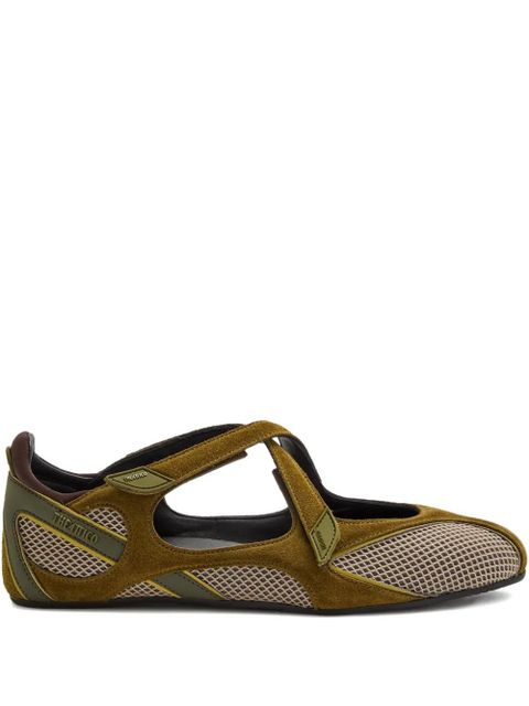 The Attico Floor 01 cross-strap ballet flats - Green - zdjęcie produktu nr 1