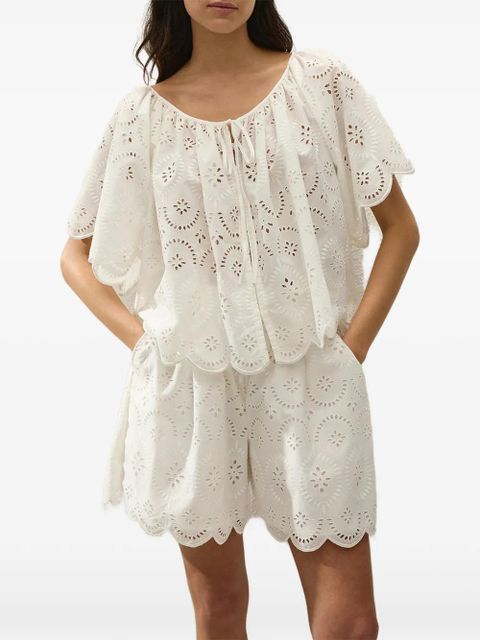 Faithfull the Brand Fondaco scalloped top - White - zdjęcie produktu nr 2