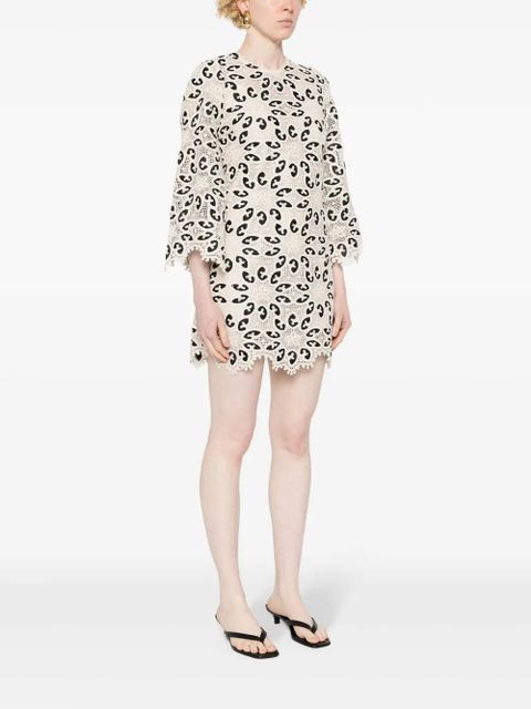 ZIMMERMANN Ottie bobbin-lace mini dress - Neutrals