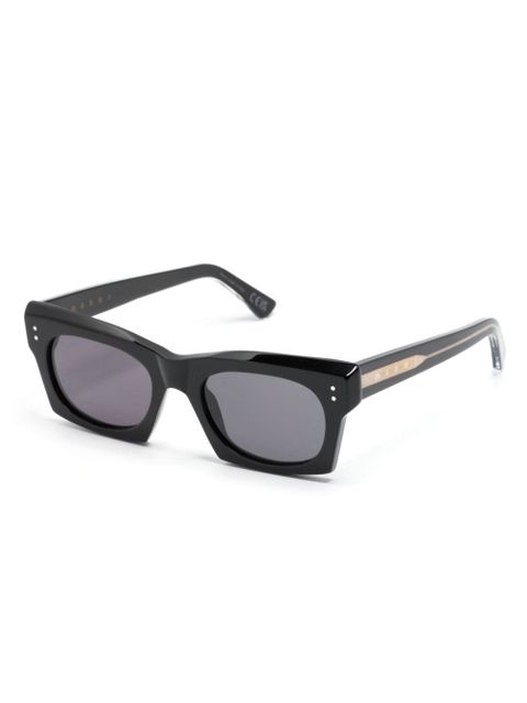 Marni Eyewear logo-engraved square-frame sunglasses - Black - zdjęcie produktu nr 2