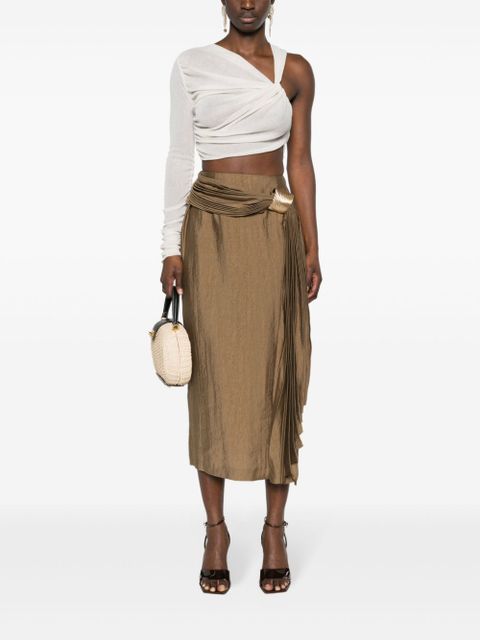 Cult Gaia Caroline draped-detailed skirt - Brown