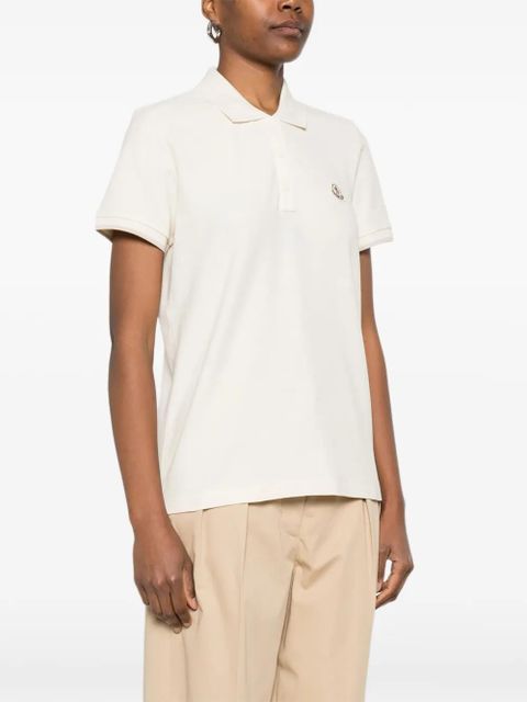 Moncler short-sleeve logo-patch polo shirt - Neutrals