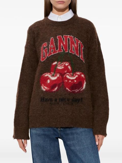 GANNI cherry-graphic sweater - Brown - zdjęcie produktu nr 2