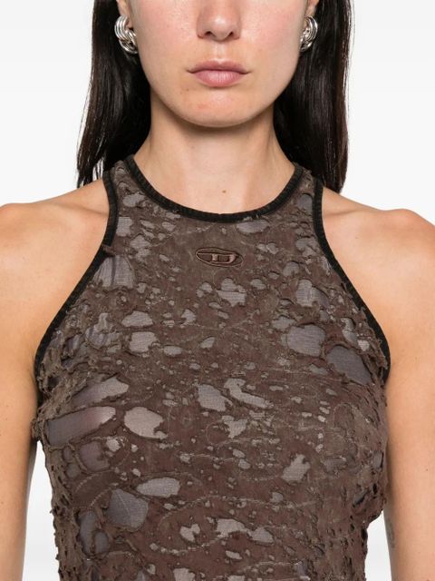 Diesel distressed halterneck top - Brown