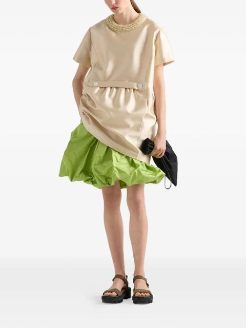 Prada embroidered-neck mini dress - Neutrals - zdjęcie produktu nr 2