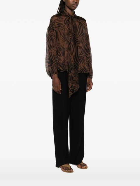 Max Mara satin-finish shirt - Brown