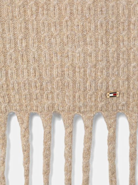 Tommy Hilfiger szalik damski kolor beżowy gładki AW0AW17793