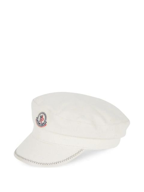 Moncler logo-patch whipstitch-trim baker hat - Neutrals - zdjęcie produktu nr 1