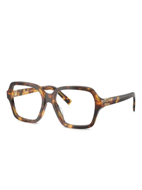 Miu Miu Eyewear tortoiseshell-pattern square-frame glasses - Brown