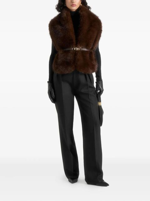 Manière De Voir Lira faux-fur belted gilet - Brown - zdjęcie produktu nr 2