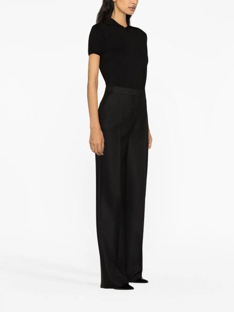 The Row pressed-crease high-waisted trousers - Black