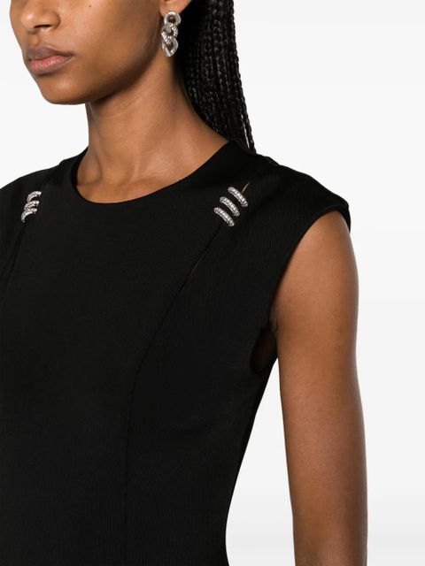 Givenchy crystal-embellished peplum-hem dress - Black