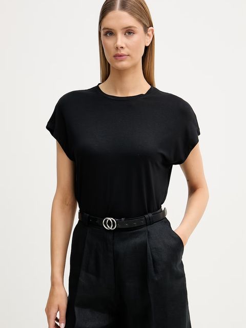 Sisley T-shirt basic damski z wiskozy - zdjęcie produktu nr 2