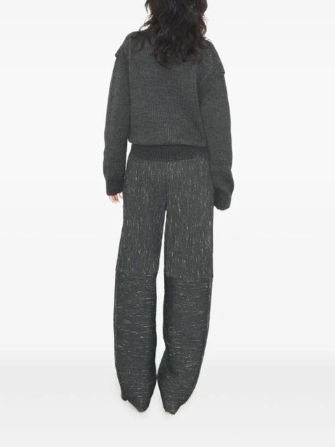 Tory Burch panelled wool-blend trousers - Grey