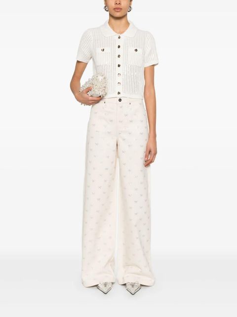 Self-Portrait bow-embellished jeans - Neutrals - zdjęcie produktu nr 2