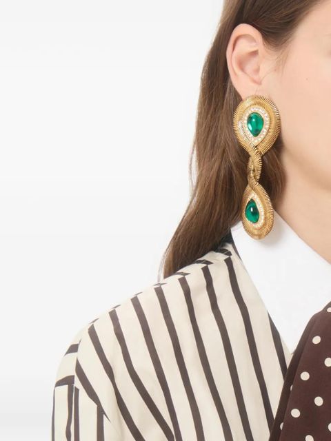 Valentino Garavani Pas Plus earrings in metal, resin, and Swarovski® crystals - Gold - zdjęcie produktu nr 2