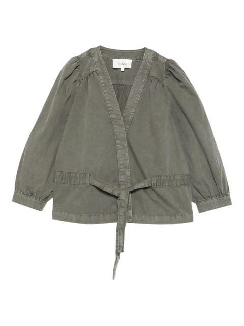 Ba&Sh belted puff-sleeve top - Green - zdjęcie produktu nr 1