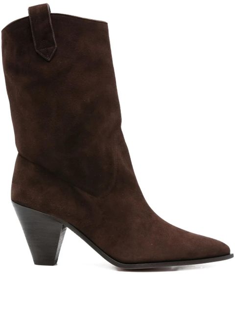 Aquazzura 80mm suede leather cowboy boots - Brown - zdjęcie produktu nr 1