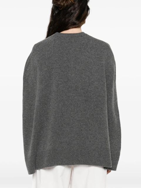 TOTEME cape-detail round-neck sweater - Grey