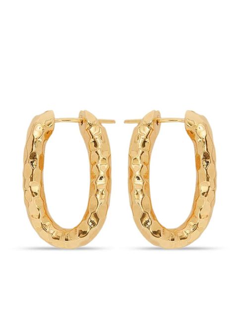 Jil Sander hammered hoop earrings - Gold - zdjęcie produktu nr 1