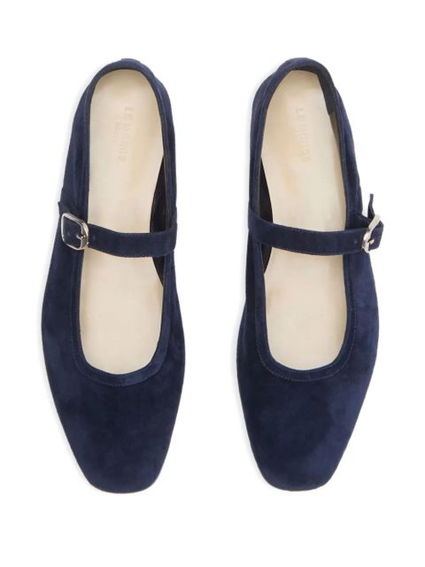 Le Monde Beryl buckle-strap suede ballet flats - Blue