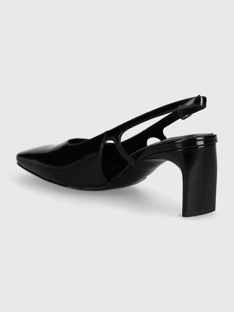 Vagabond Shoemakers czółenka skórzane VENDELA kolor czarny na słupku z odkrytą piętą 5723-160-20