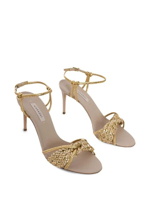 Casadei 111mm interwoven detailing sandals - Gold