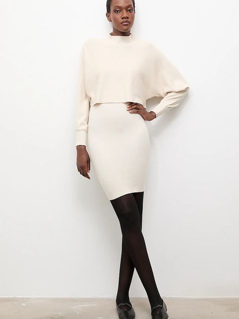 Answear.LAB sukienka i sweter damski kolor beżowy - zdjęcie produktu nr 1