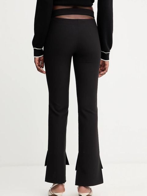 Simona Corsellini spodnie damskie kolor czarny proste medium waist A25CPPA00701