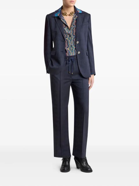 ETRO drawstring jacquard trousers - Blue - zdjęcie produktu nr 2