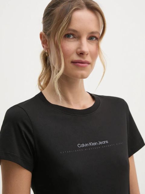 Calvin Klein Jeans t-shirt bawełniany damski kolor czarny J20J224990