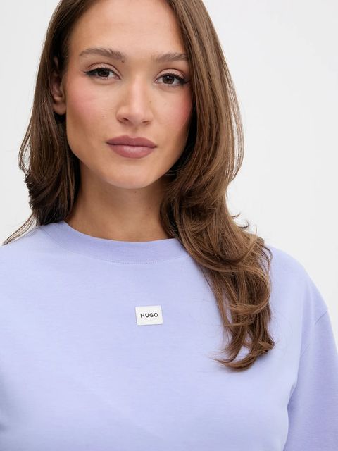 HUGO t-shirt damski kolor fioletowy 50556807