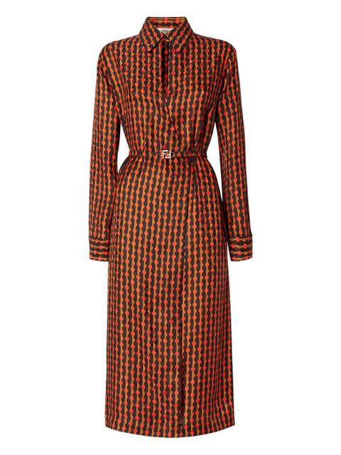 FENDI patterned collared midi dress - zdjęcie produktu nr 1