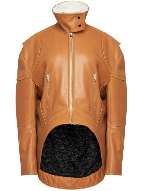 JW Anderson curved leather jacket - Brown - zdjęcie produktu nr 1