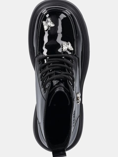 GOE botki skórzane damskie kolor czarny na słupku SS2N4102 BLACK