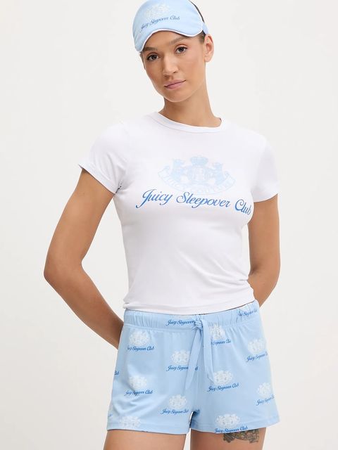 Juicy Couture komplet piżamowy JUICY SLEEPOVER CLUB SHORT PYJAMA SET damska kolor biały JCLPJ225501 - zdjęcie produktu nr 1