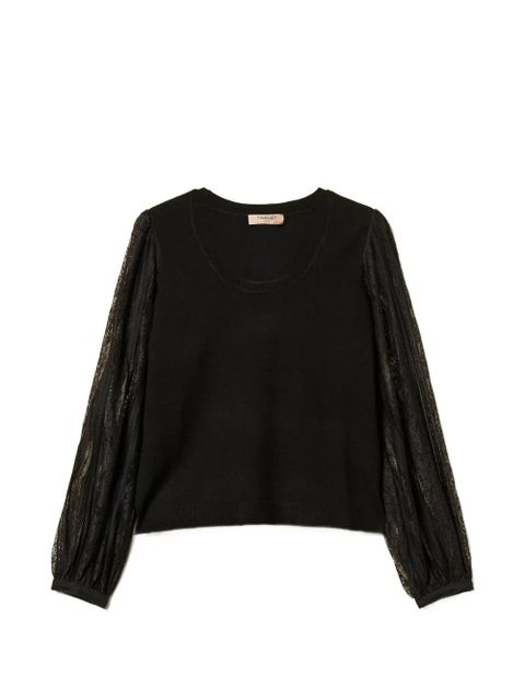 TWINSET lace-sleeve blouses - Black - zdjęcie produktu nr 1