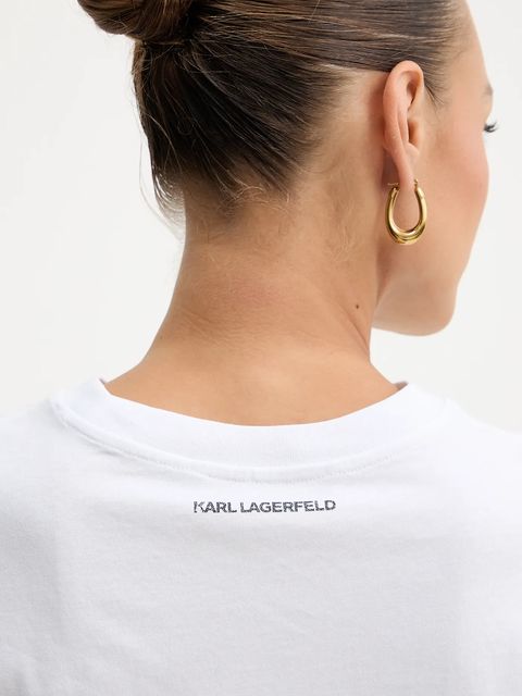 Karl Lagerfeld t-shirt bawełniany damski kolor biały B1W17032