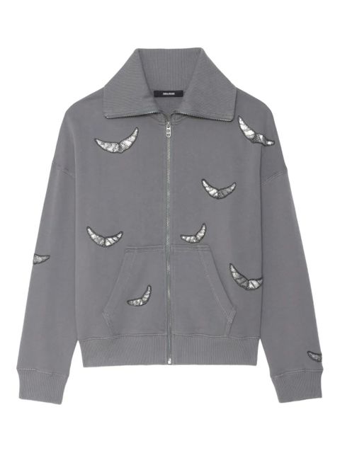 Zadig&Voltaire Milly embellished zip sweatshirt - Grey - zdjęcie produktu nr 1