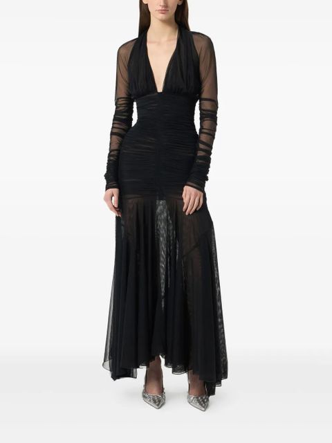 Blumarine ruched tulle dress - Black