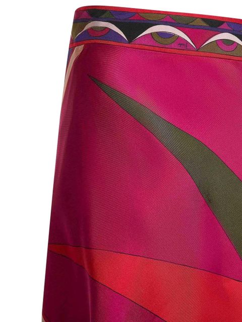 PUCCI Hawaii-print asymmetric-scarf midi skirt - Pink