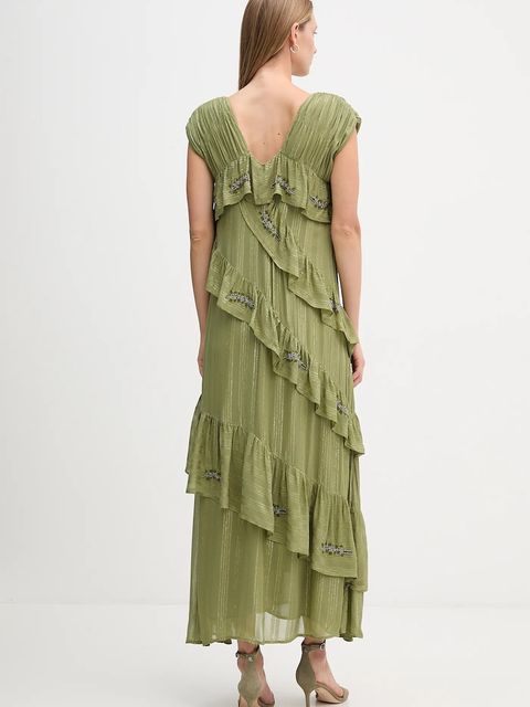 Hoss Intropia sukienka kolor zielony mini rozkloszowana 8222109