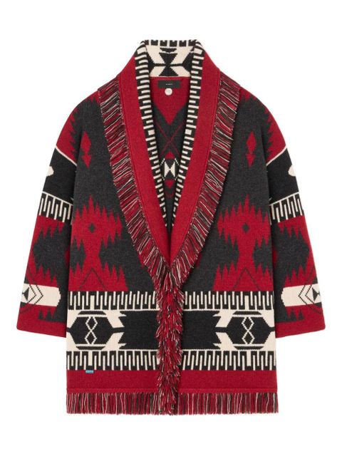 Alanui Icon-jacquard cardigan - Red - zdjęcie produktu nr 1