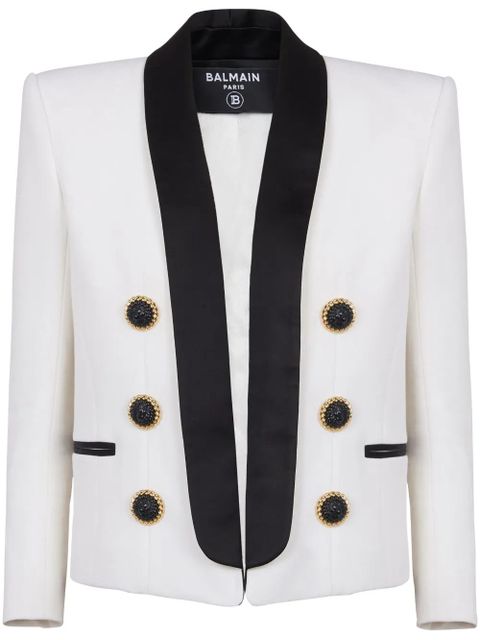 Balmain open-front wool blazer - White - zdjęcie produktu nr 1