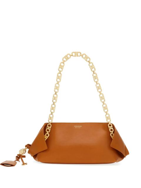Ferragamo small Folded chain-strap shoulder bag - Brown - zdjęcie produktu nr 1