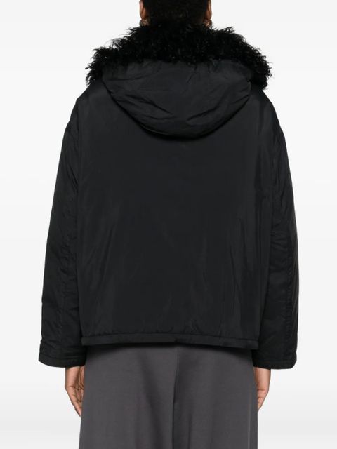 Yves Salomon faux fur-trim hooded jacket - Black