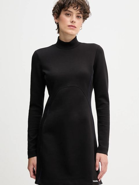 Calvin Klein Jeans sukienka kolor czarny mini rozkloszowana LV044D222G