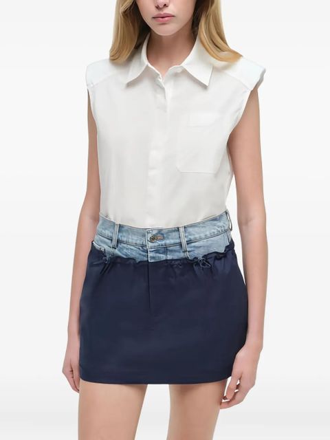 Simkhai Hampton Denim Combo Mini Skirt - Blue